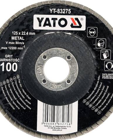 YATO Kotúč lamelový brúsny na kov 125x22,  4mm P60
