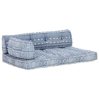 Vidaxl Podložka na paletovú sedačku,  indigovo modrá,  látka,  patchwork