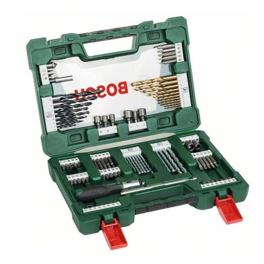 Bosch  2607017195 V-line sada vrtákov a bitov s račňovým skrutkovačom a teleskopickým magnetom 91 dielov značky Bosch