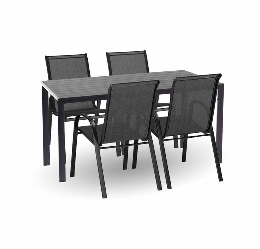 IWHOME  Jedálenský set VIGO L antracit + 4x stoličky VALENCIA 2 čierna značky IWHOME