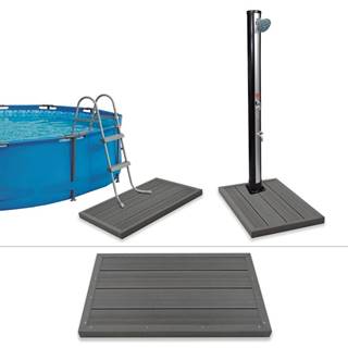 Petromila vidaXL Podlahový prvok pre solárnu sprchu/rebrík v bazéne,  drevoplast