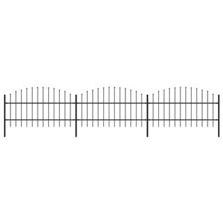 Vidaxl Záhradný plot s hrotmi,  oceľ (0, 75-1)x5, 1 m,  čierny