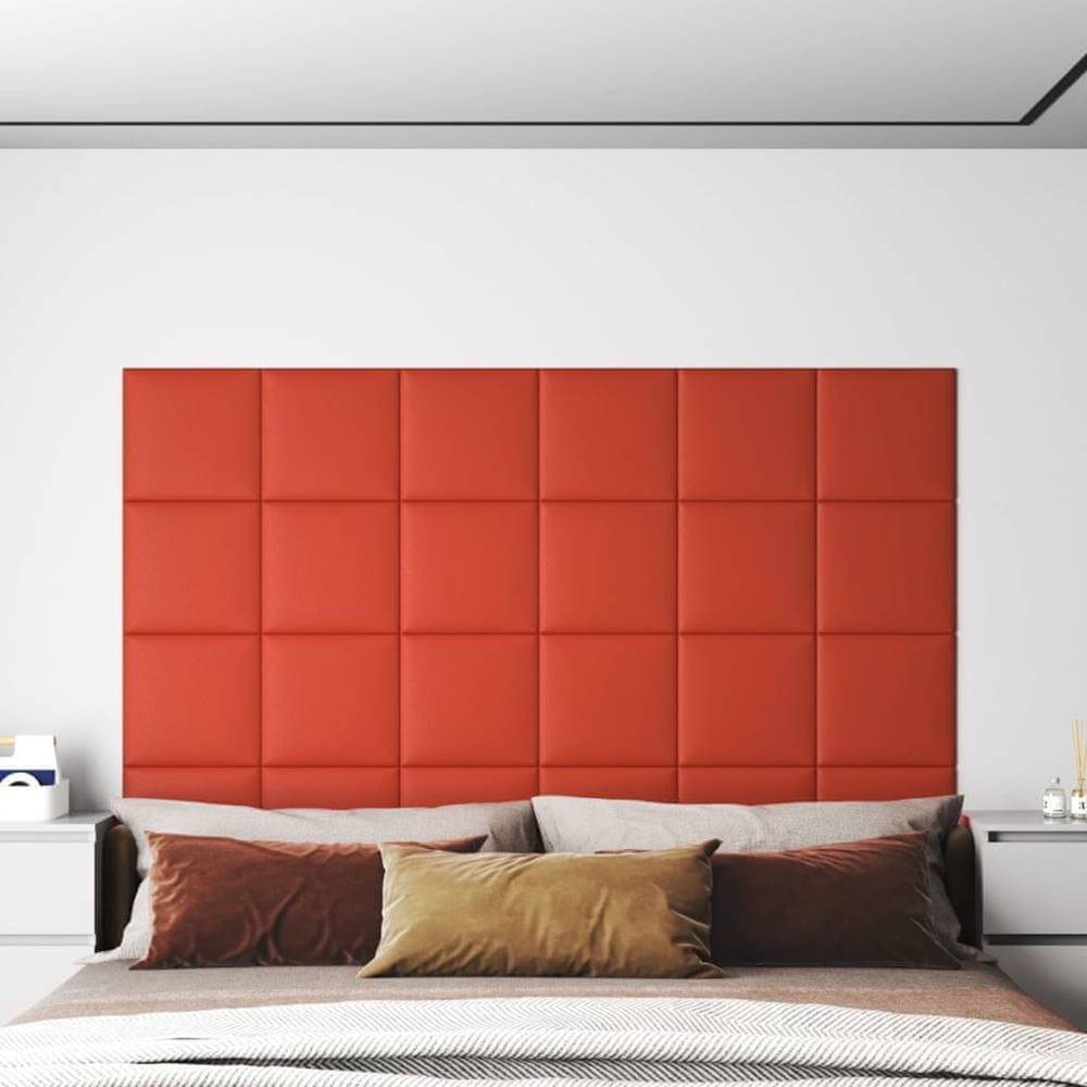 Vidaxl  Nástenné panely 12 ks červené 30x30 cm umelá koža 1, 08 m² značky Vidaxl