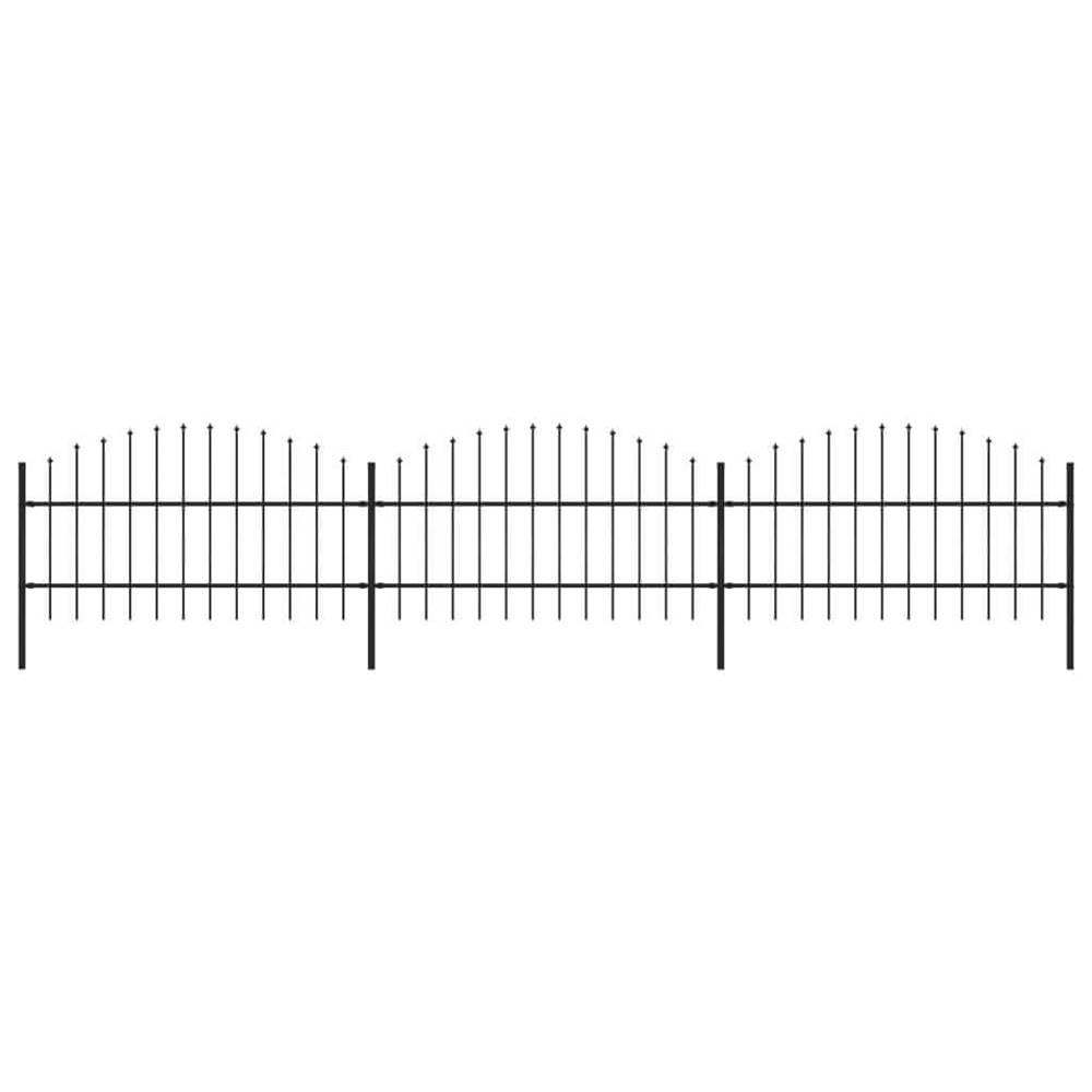 Vidaxl  Záhradný plot s hrotmi,  oceľ (0, 75-1)x5, 1 m,  čierny značky Vidaxl