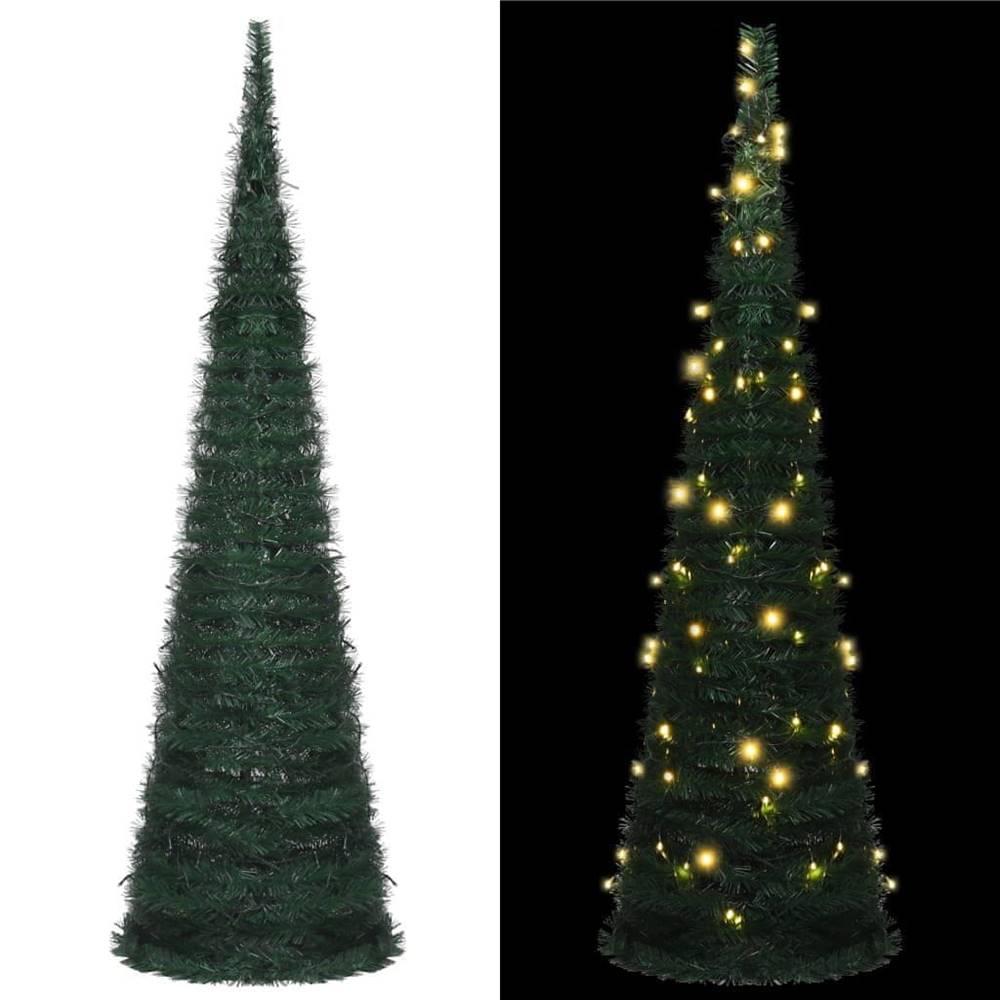 Vidaxl  Rozkladací umelý vianočný stromček s LED zelený 150 cm značky Vidaxl