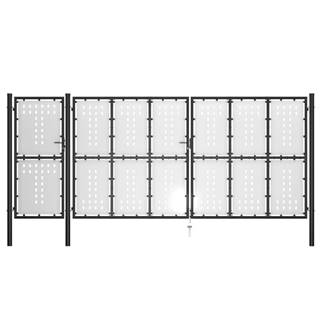 Vidaxl Záhradná brána,  oceľ 500x175 cm,  čierna