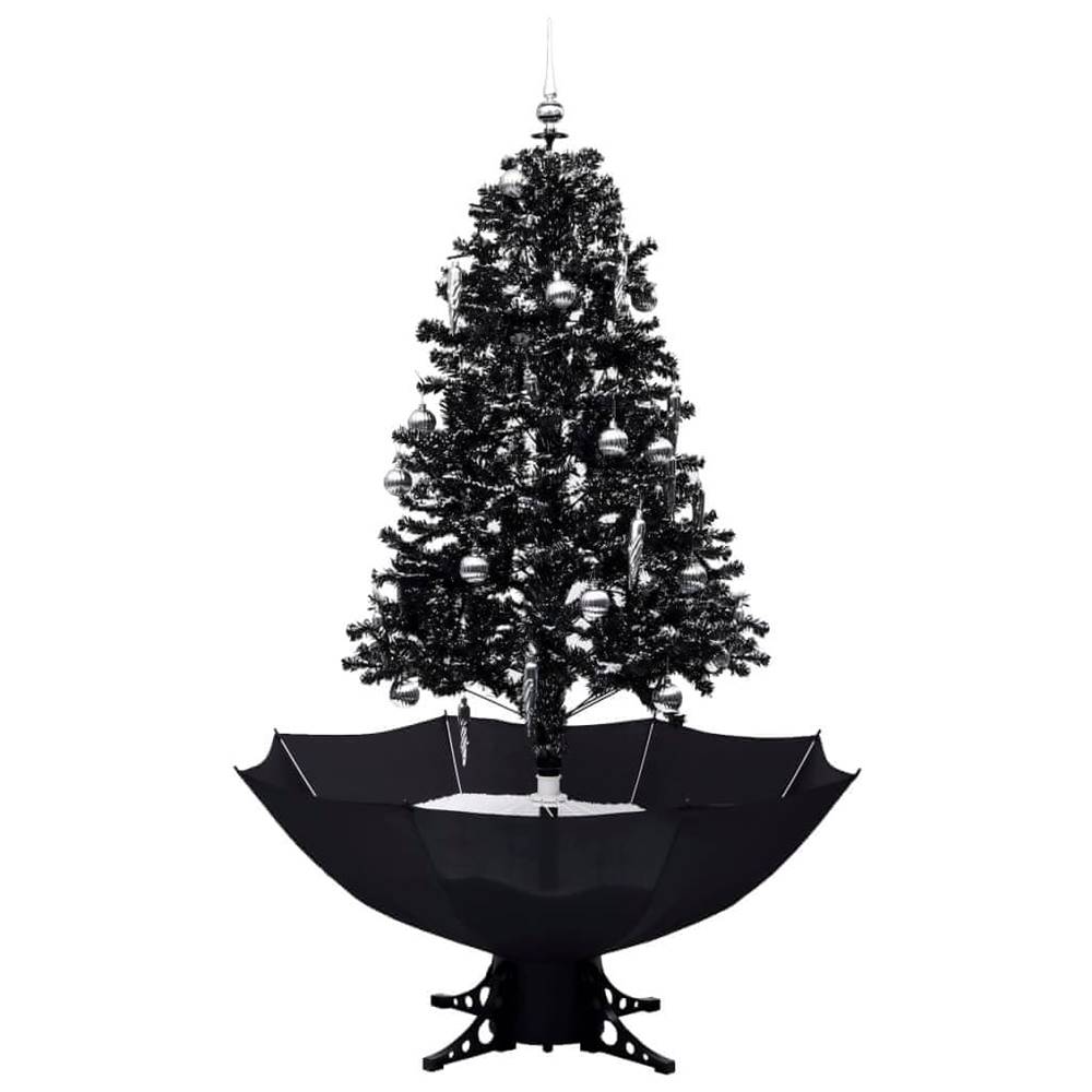 Vidaxl  Snežiaci vianočný stromček s dáždnikovým podstavcom čierny 170 cm PVC značky Vidaxl