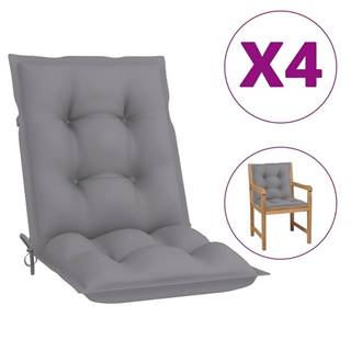 Vidaxl Podložky na záhradné stoličky 4 ks,  sivé 100x50x7 cm