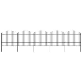 Vidaxl Záhradný plot s hrotmi,  oceľ (1, 5-1, 75)x8, 5 m,  čierny