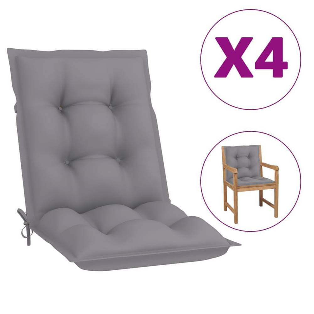 Vidaxl  Podložky na záhradné stoličky 4 ks,  sivé 100x50x7 cm značky Vidaxl