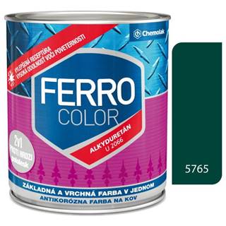 Chemolak Ferro Color U2066 5765 tmavozelená 0, 3l pololesk - základná a vrchná farba na kov