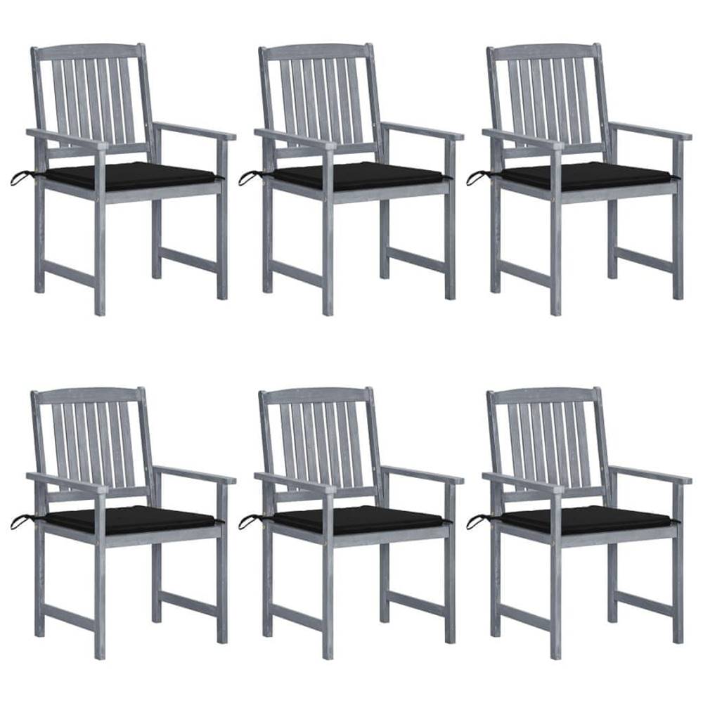 Vidaxl  Záhradné stoličky s podložkami 6 ks akáciový masív sivé značky Vidaxl