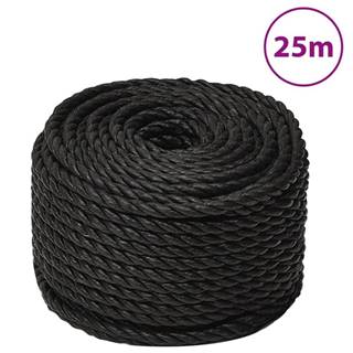 Vidaxl Pracovné lano čierne 16 mm 25 m polypropylén