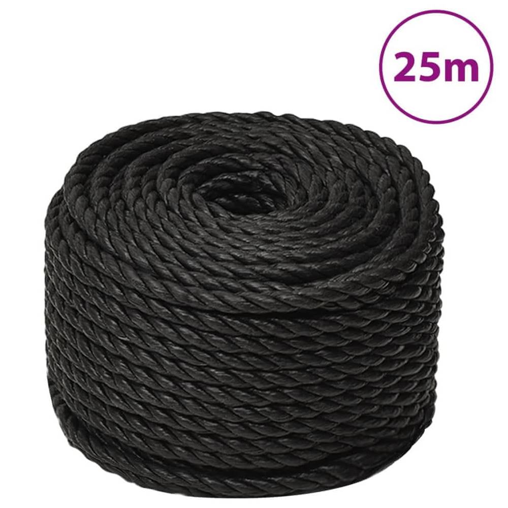 Vidaxl  Pracovné lano čierne 16 mm 25 m polypropylén značky Vidaxl