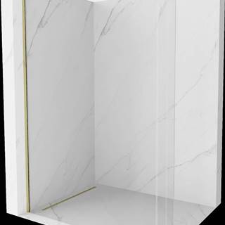 Mexen Kioto,  zaoblená sprchová zástena 120 x 200 cm,  8mm číre sklo,  zlatý profil,  800-120-101-50-06
