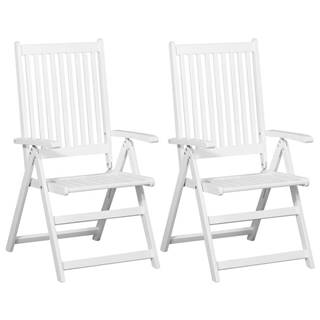 Vidaxl  Skladacie jedálenské stoličky 2 ks biele masívne akáciové drevo značky Vidaxl