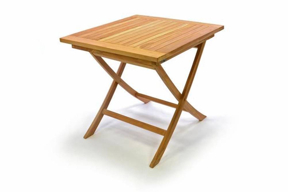 Greatstore  DIVERO drevený záhradný stôl,  teakové drevo,  80 x 80 cm značky Greatstore