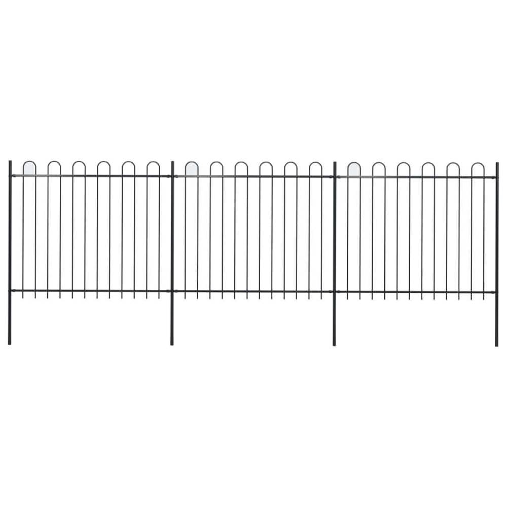 Vidaxl  Záhradný plot s oblúkovým zakončením,  oceľ 5, 1x1, 5 m,  čierny značky Vidaxl