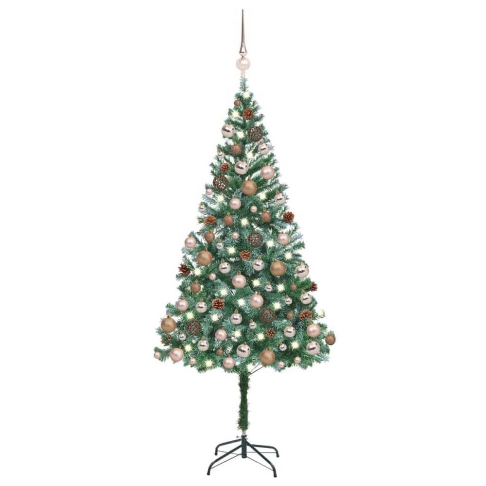 Vidaxl  Umelý vianočný stromček s LED,  súpravou gulí a šiškami 180 cm značky Vidaxl
