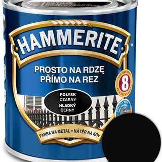 HAMMERITE   Priamo na hrdzu Hladký čierny 0, 25l značky HAMMERITE