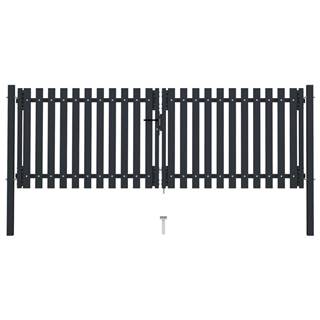 Vidaxl Dvojkrídlová plotová brána,  oceľ 306x150 cm,  antracitová