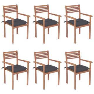 Petromila   Stohovateľné záhradné stoličky s podložkami 6 ks tíkový masív značky Petromila