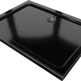 Mexen  Flat,  akrylátová sprchová vanička 90x80x5 cm SLIM,  čierna,  čierny sifón,  40708090B značky Mexen