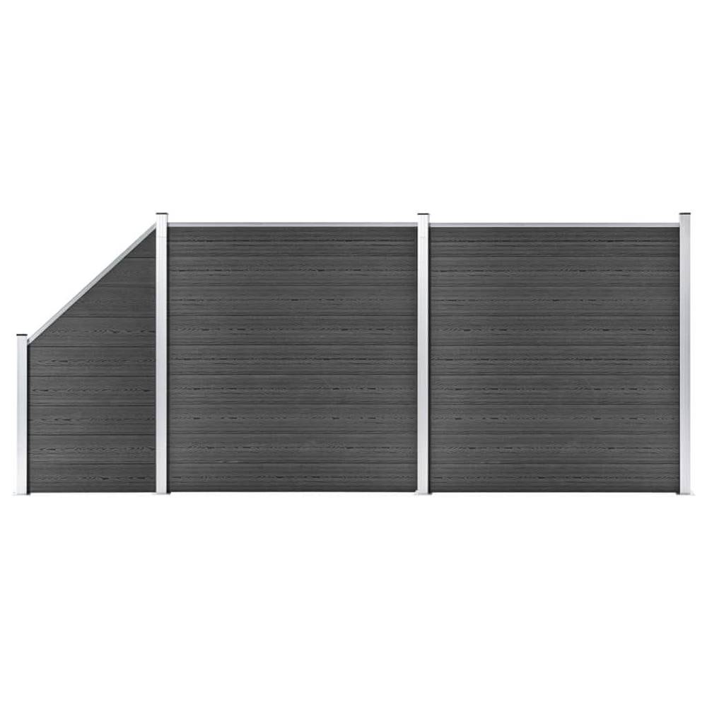 Vidaxl  Sada plotových panelov WPC 446x(105-186) cm čierna značky Vidaxl