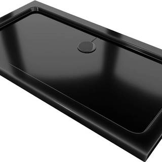 Mexen Flat,  akrylátová sprchová vanička 120x70x5 cm SLIM,  čierna,  čierny sifón,  40707012B