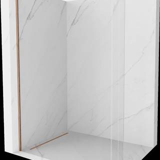 Mexen  Kioto,  zaoblená sprchová zástena 110 x 200 cm,  8mm číre sklo,  ružové zlato profil,  800-110-101-60-06 značky Mexen