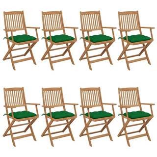 Vidaxl  Skladacie záhradné stoličky 8 ks so sedákmi akáciový masív značky Vidaxl