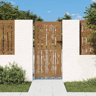 Petromila vidaXL Záhradná brána 85x175 cm kortenová oceľ dizajn bambusu