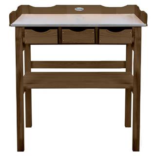 Vidaxl Esschert Design Presádzací stolík so zásuvkami hnedý