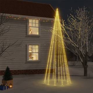 Vidaxl Vianočný stromček so špicom 732 teplých bielych LED 500 cm