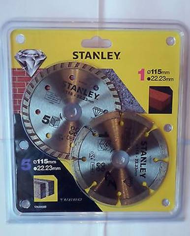 Stanley Diamantový kotúč segmentový na betón/tehly 115 × 22, 2 mm,  sada 2 ks (STA38080-XJ)