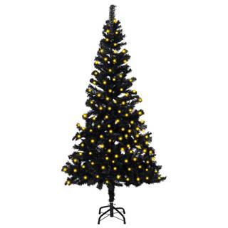 Vidaxl  Umelý vianočný stromček s LED a podstavcom čierny 150 cm PVC značky Vidaxl