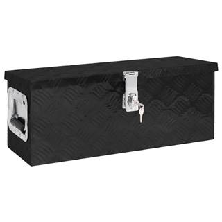 Vidaxl Úložný box čierny 60x23, 5x23 cm hliník