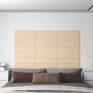 Vidaxl Nástenné panely 12 ks krémové 60x15 cm látkové 1, 08 m²