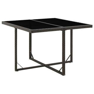 Vidaxl Záhradný stôl 109x107x74 cm polyratan a sklo