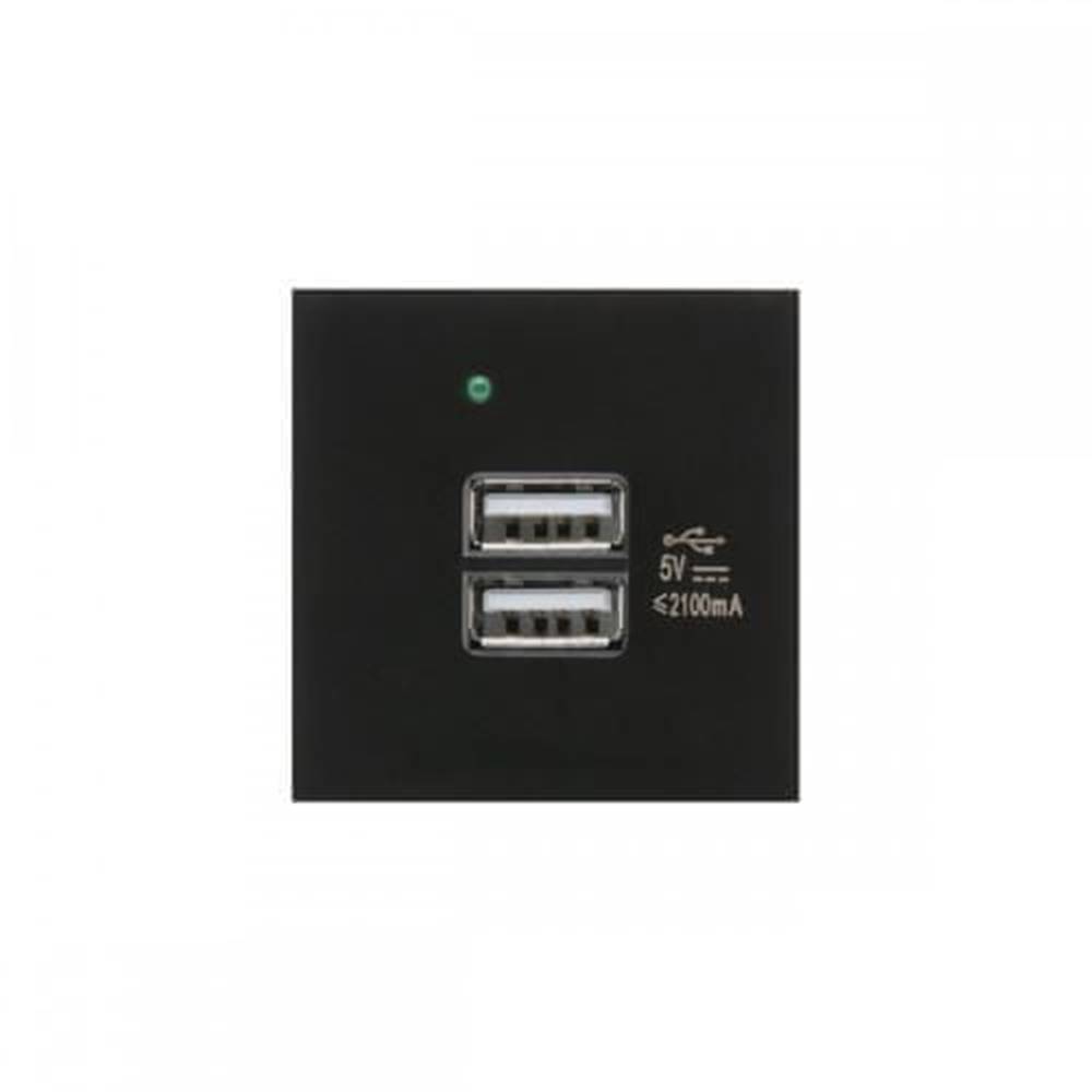 Maclean  MCE728B Zásuvka USBx2 s nabíjačkou,  duálna 2, 1 A,  čierna 75815 značky Maclean
